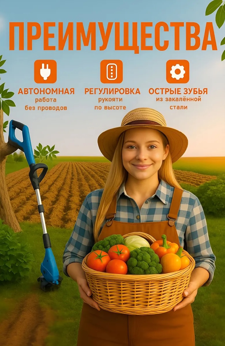 Дачница с корзиной урожая